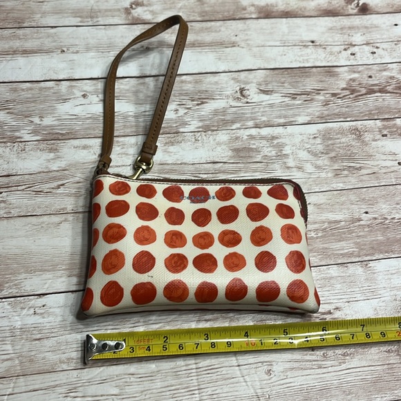 Coach Wristlet Cream with Red Polka Dots - Picture 7 of 8